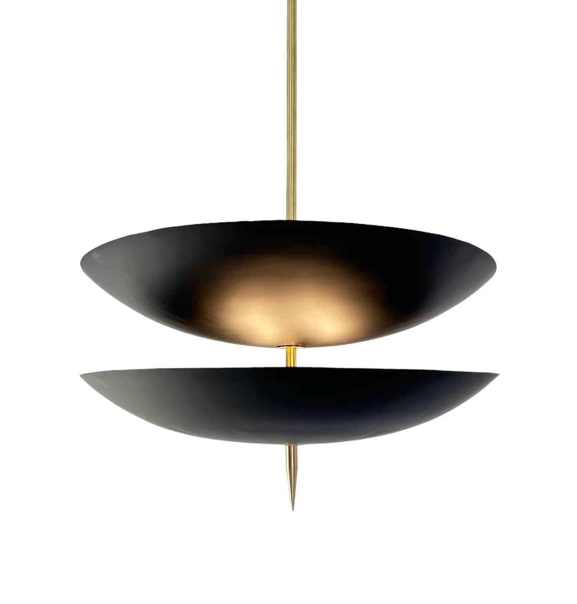 Handmade Matte Black Pendant Light: Brass Modern Chandelier
