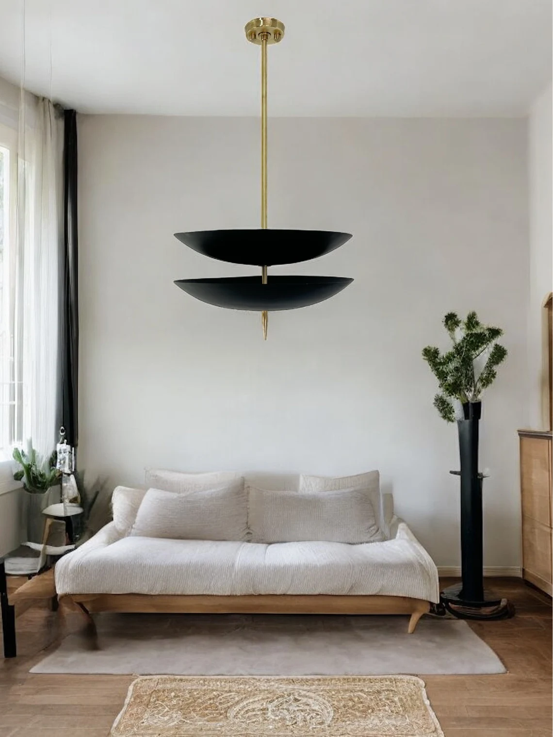 Handmade Matte Black Pendant Light: Brass Modern Chandelier - Image 4