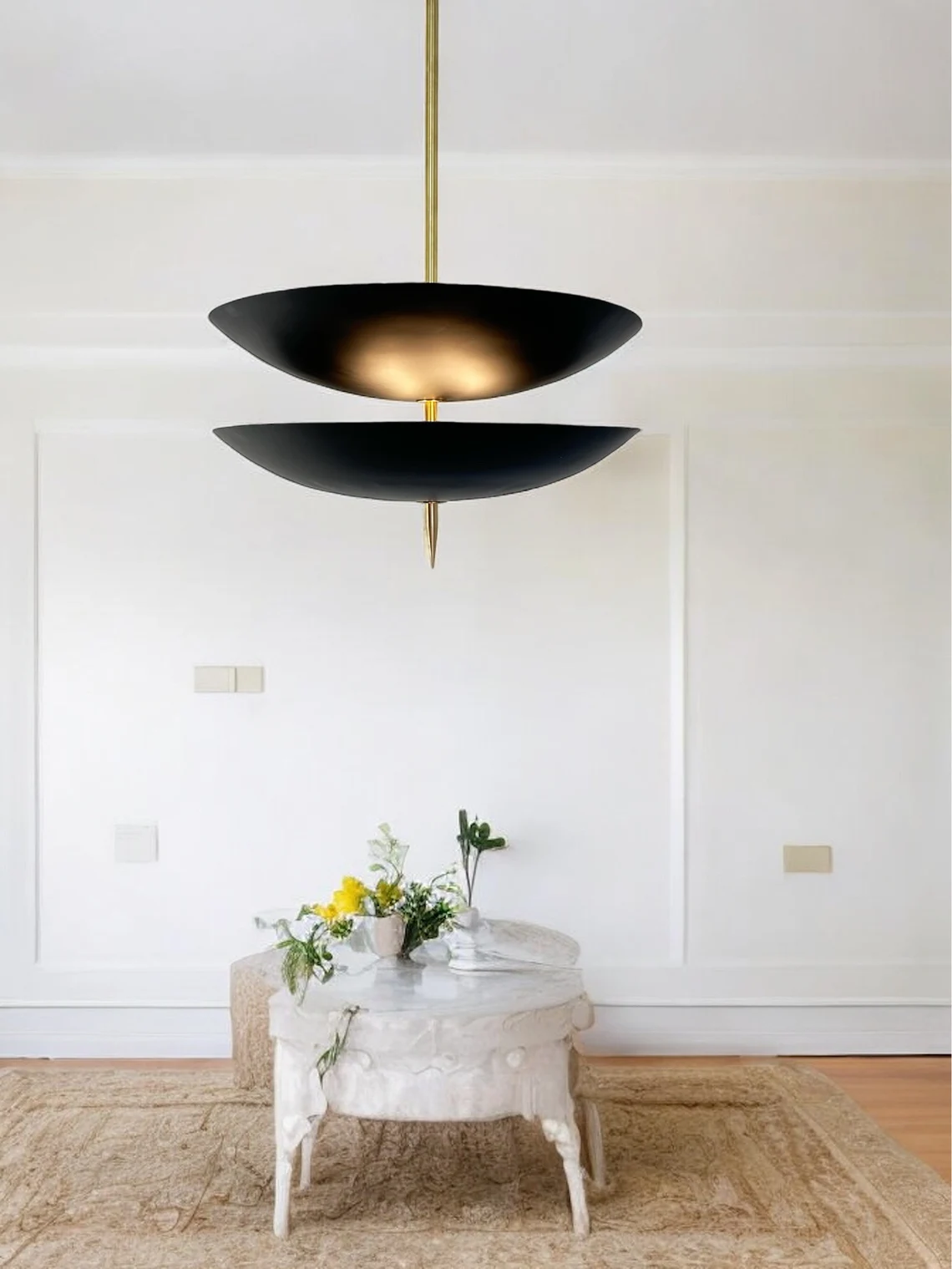 Handmade Matte Black Pendant Light: Brass Modern Chandelier - Image 5