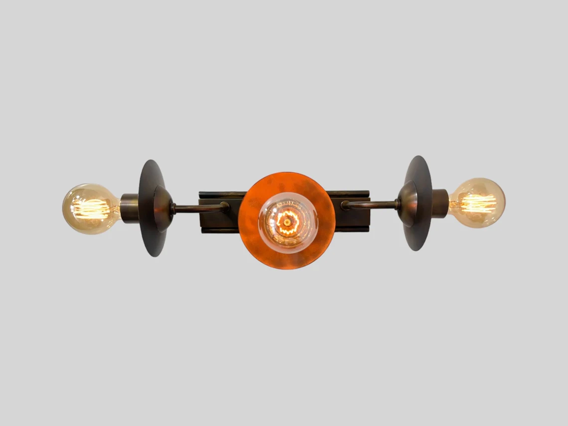 Handmade Brass Wall Sconce: Vintage Style 3-Light Fixture - Image 4