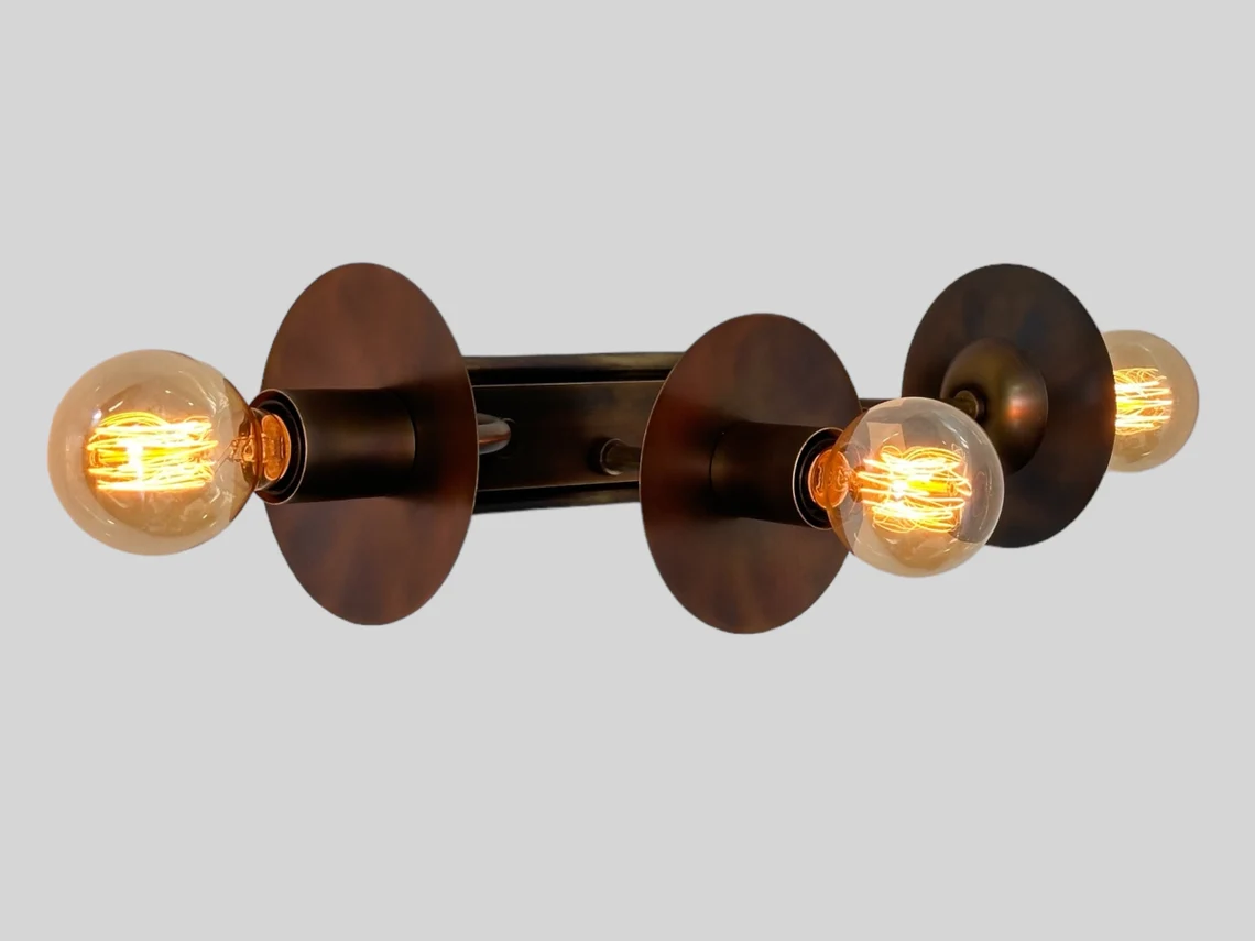 Handmade Brass Wall Sconce: Vintage Style 3-Light Fixture - Image 5