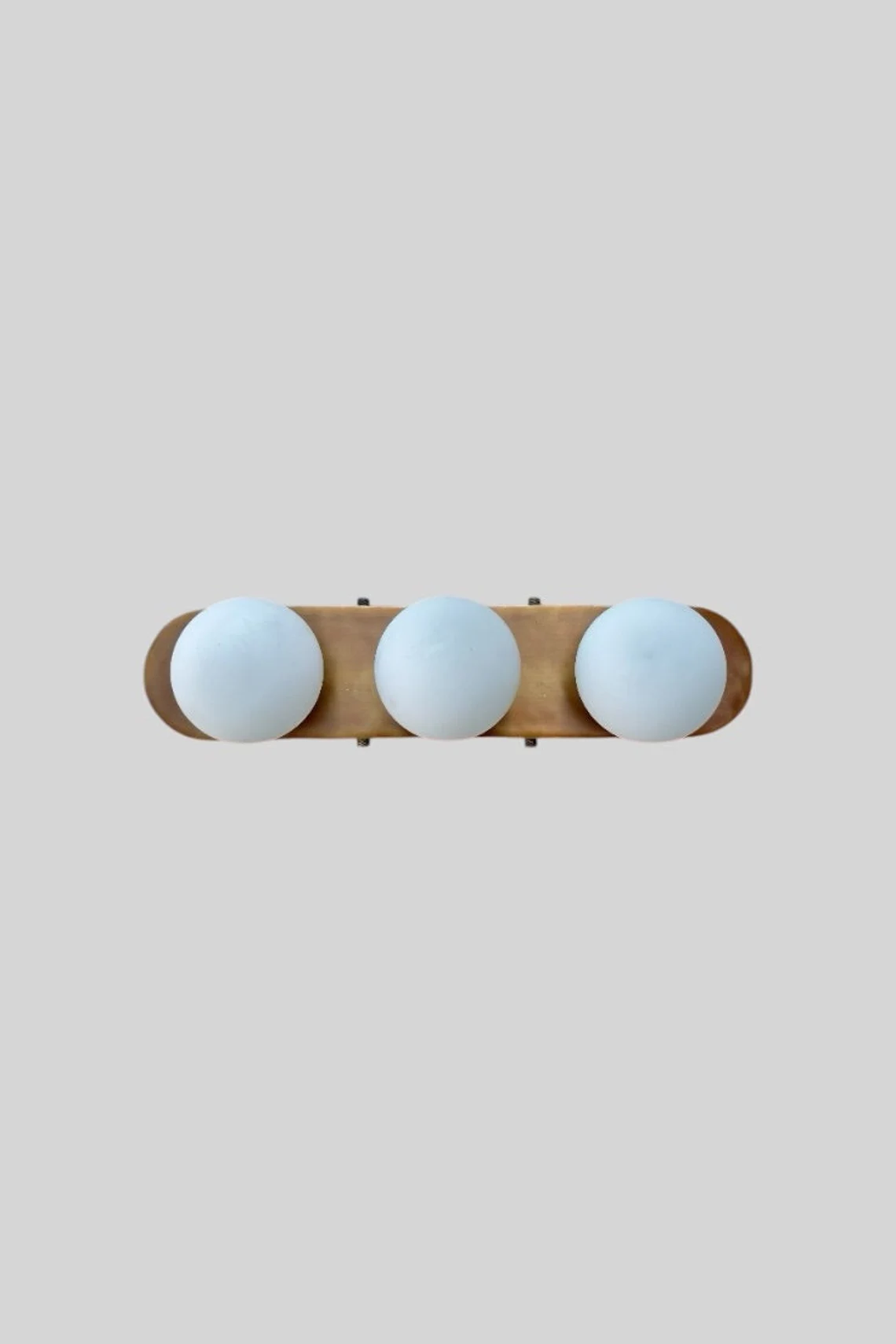 Handmade Brass Wall Sconce: Milk Glass Vanity Light Fixture