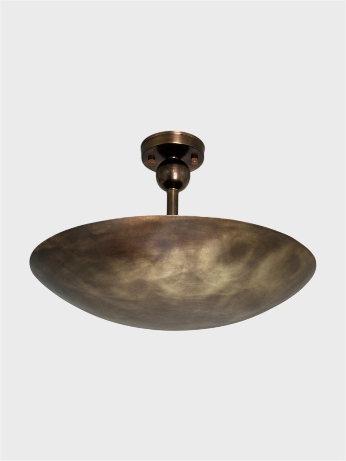 Vintage Style Brass Flush Mount Lamp - Handmade Antique Finish
