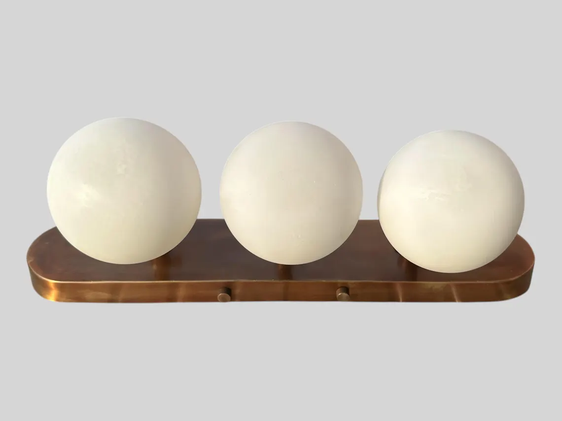 Adjustable Brass Sconce Lamp Fixture Milk Glass Handmade Brass Wall Light - Image 5