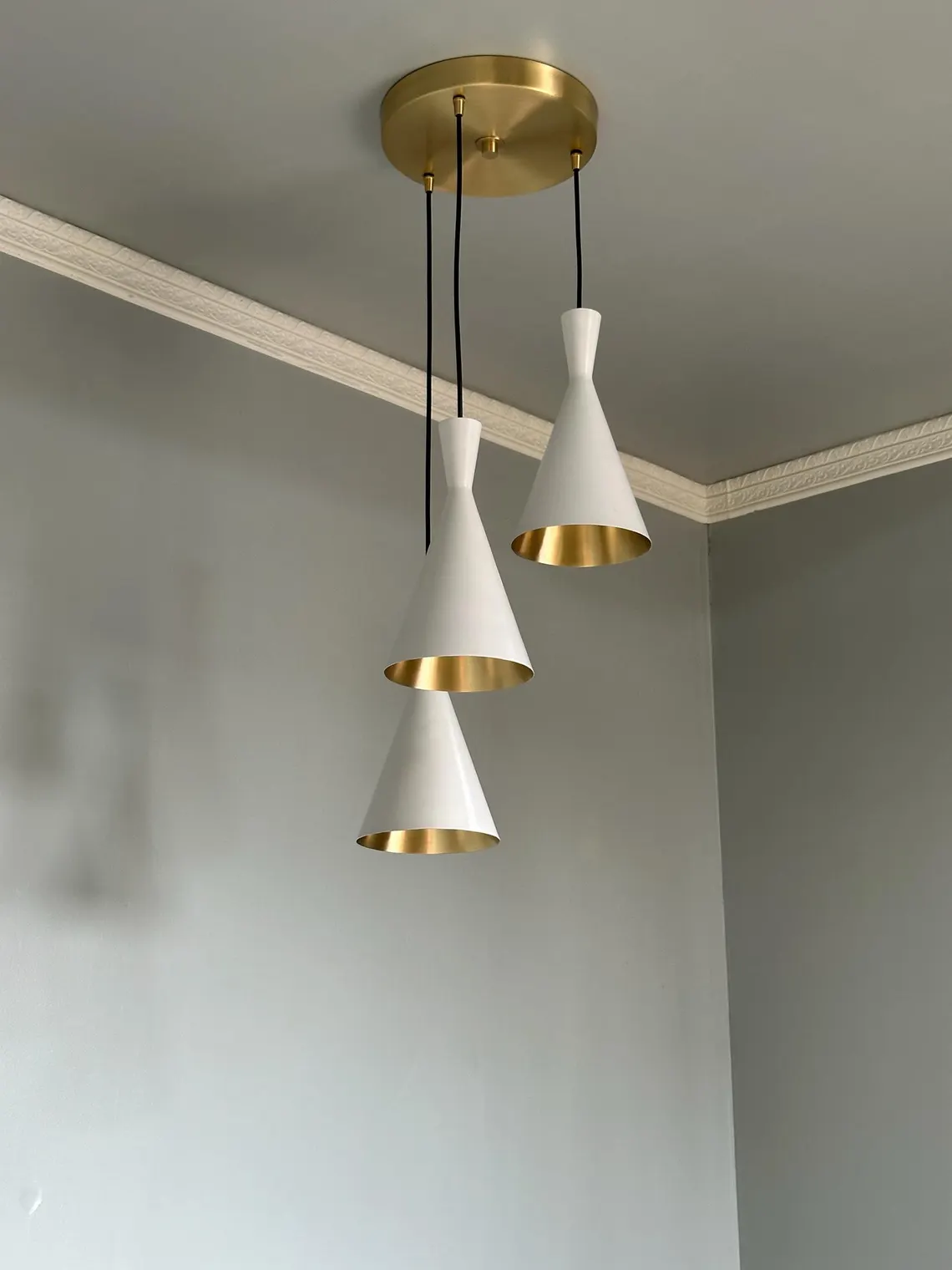 Handmade Brass Cone Pendant Light: Mid-Century Modern Chandelier Lamp - Image 2