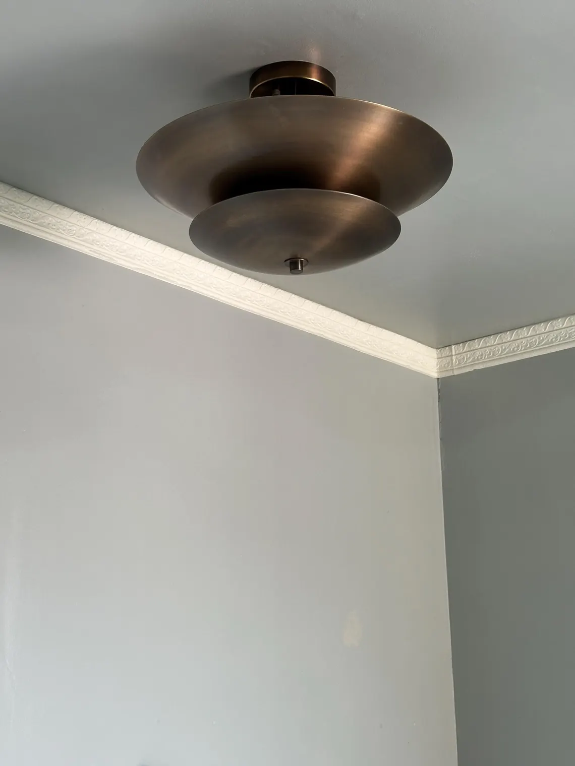 Minimalist Antique Brass Flush Mount Ceiling Light – Modern Dome Light Fixture - Image 2