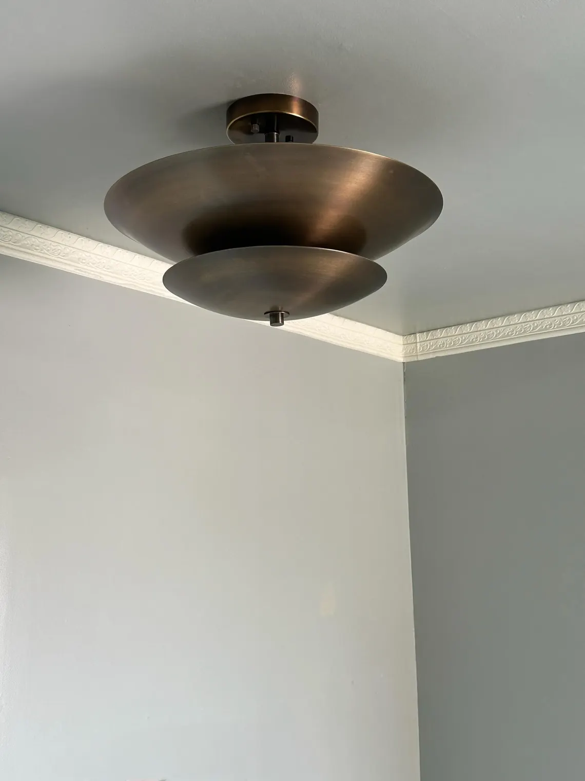 Minimalist Antique Brass Flush Mount Ceiling Light – Modern Dome Light Fixture - Image 4