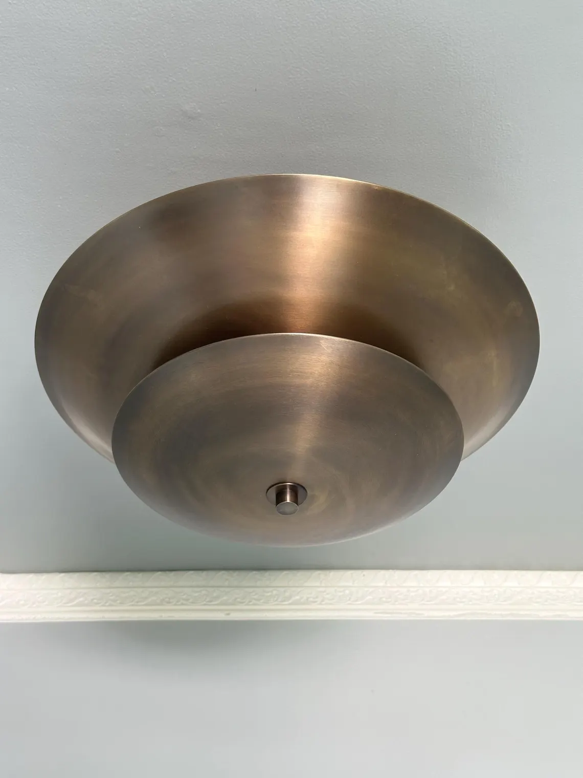 Minimalist Antique Brass Flush Mount Ceiling Light – Modern Dome Light Fixture - Image 3