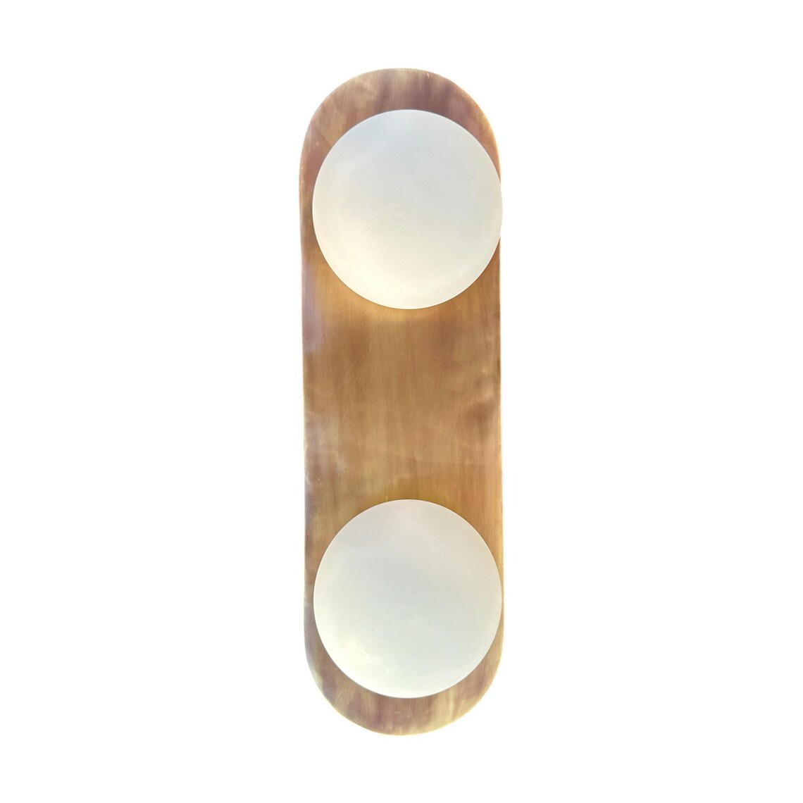 Modern Brass Vanity Sconce with Frosted Glass Globes – Mid-Century Wall Light Fixture - Image 3