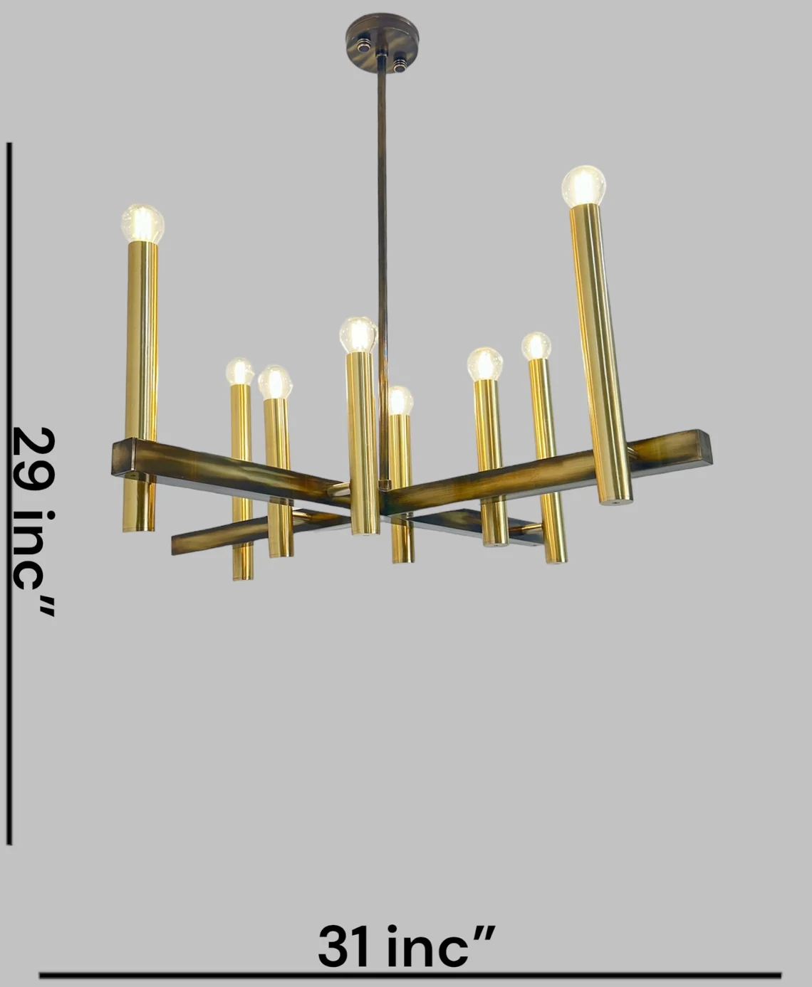 Modern Art Deco Brass Chandelier - 8-Light Sputnik Ceiling Light - Image 3