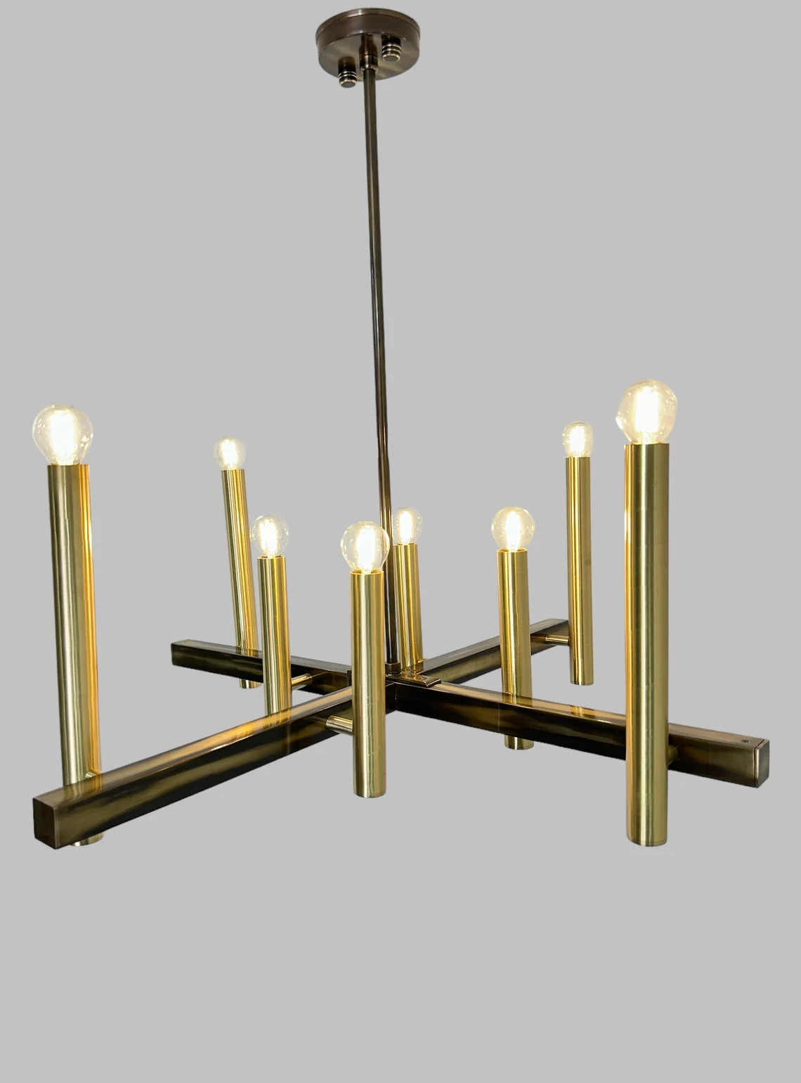 Modern Art Deco Brass Chandelier - 8-Light Sputnik Ceiling Light - Image 2
