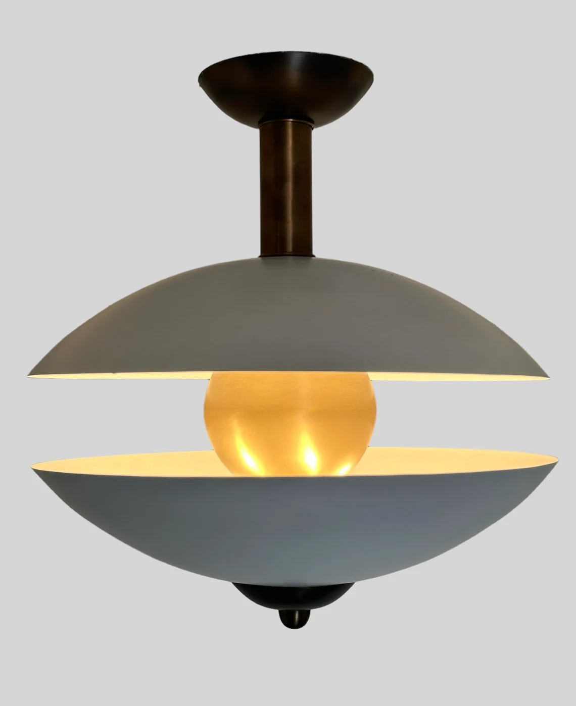 Handcrafted Pearl Brass Flush Mount Ceiling Light - Modern Home Decor - Image 4