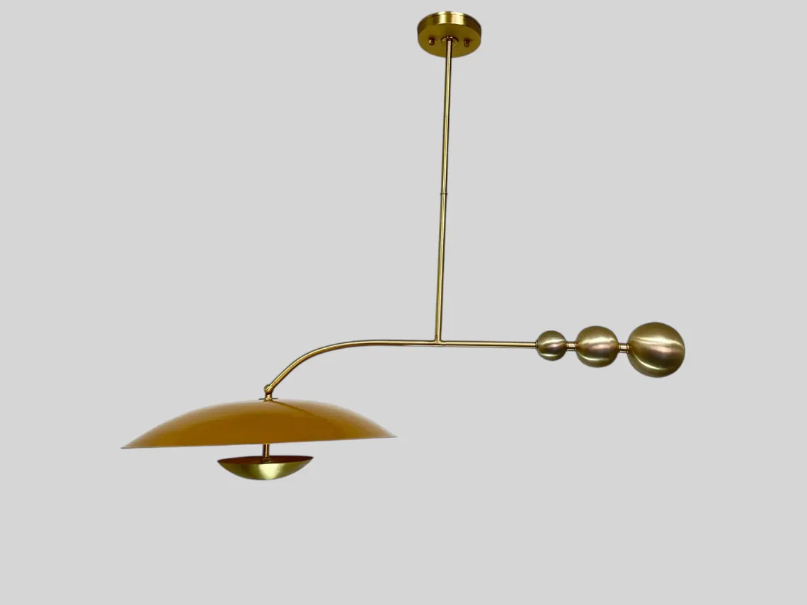 Handmade Brass Chandelier: Adjustable Gold Lighting Fixture - Image 3