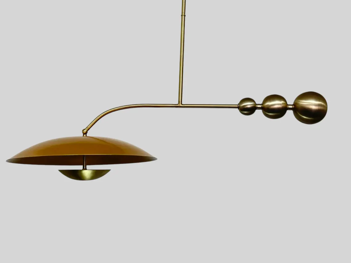 Handmade Brass Chandelier: Adjustable Gold Lighting Fixture - Image 2