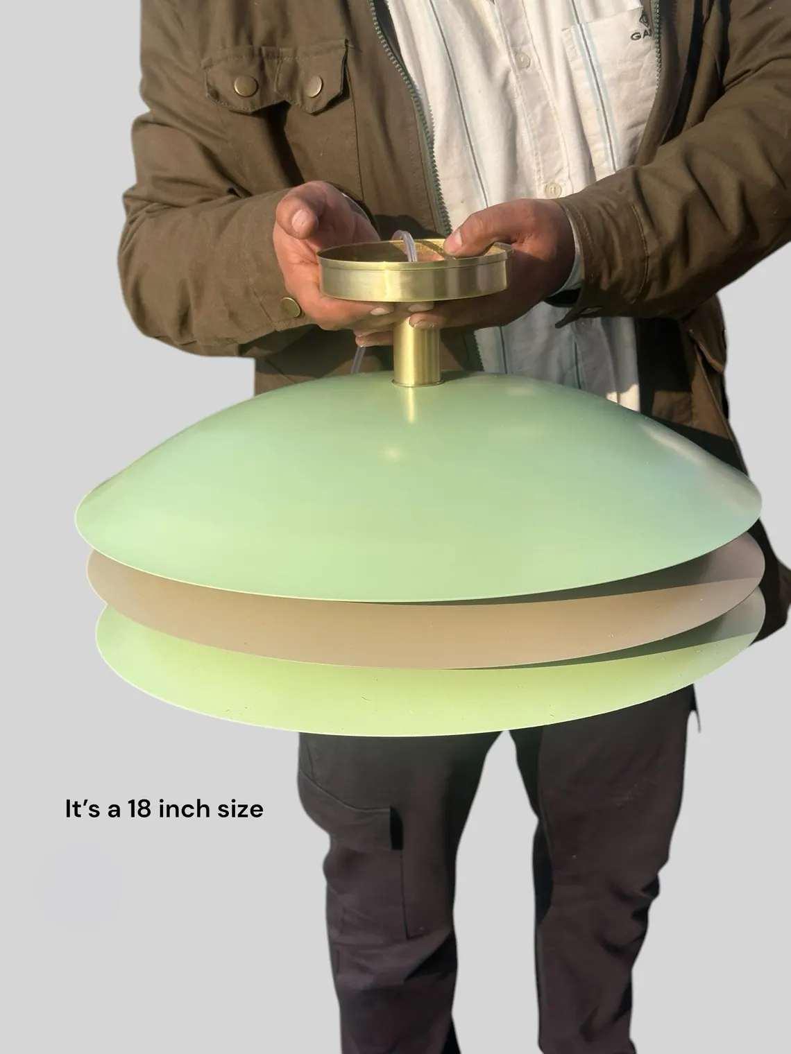 Handmade Brass Flush Mount Light Fixture: Modern 3-Shade Ceiling Light - Image 3