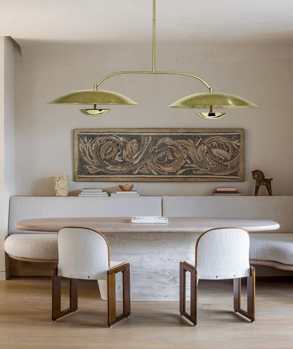 Handcrafted Polished Brass Chandelier Light - Adjustable Fixture - Image 3