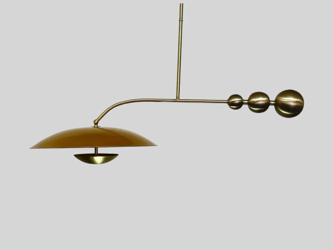 Handmade Brass Chandelier: Adjustable Gold Lighting Fixture - Image 4