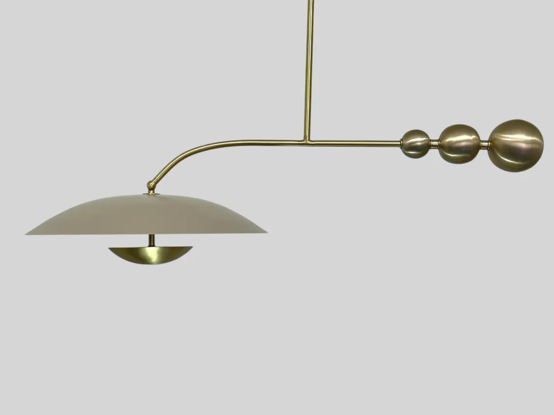 Handmade Brass Chandelier: Slate Matte Modern Lighting - Image 3