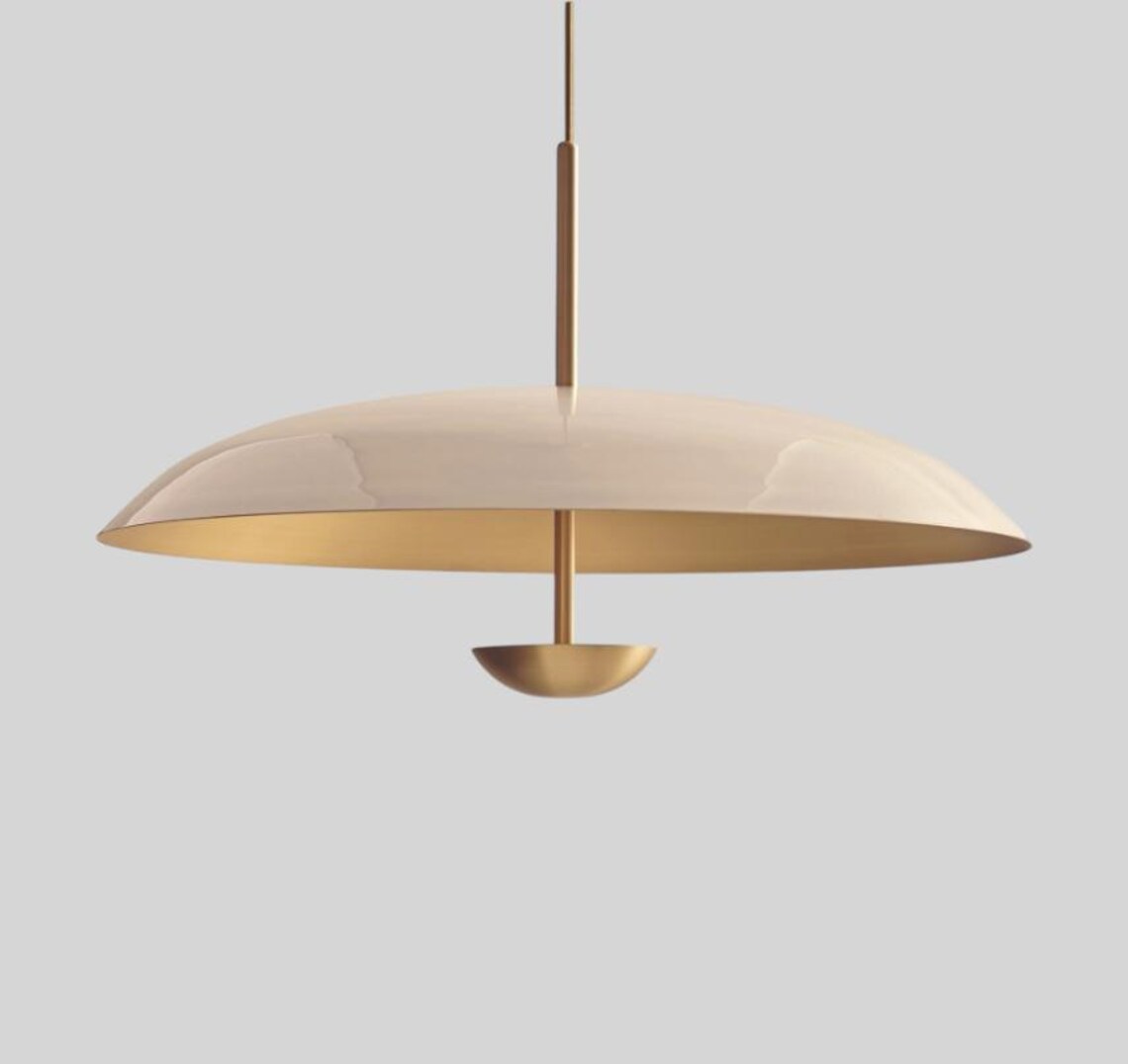 30 Inch Brass Mid Century Modern Chandelier - Handmade Statement Lighting - Image 3