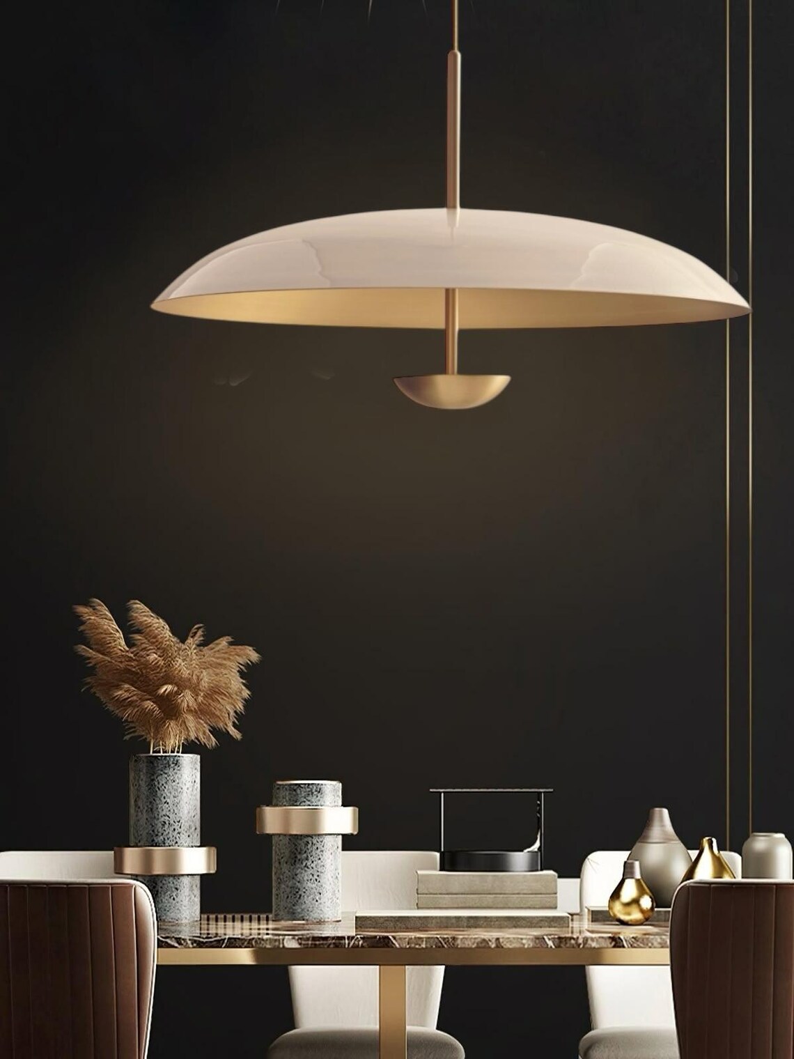 30 Inch Brass Mid Century Modern Chandelier - Handmade Statement Lighting - Image 4