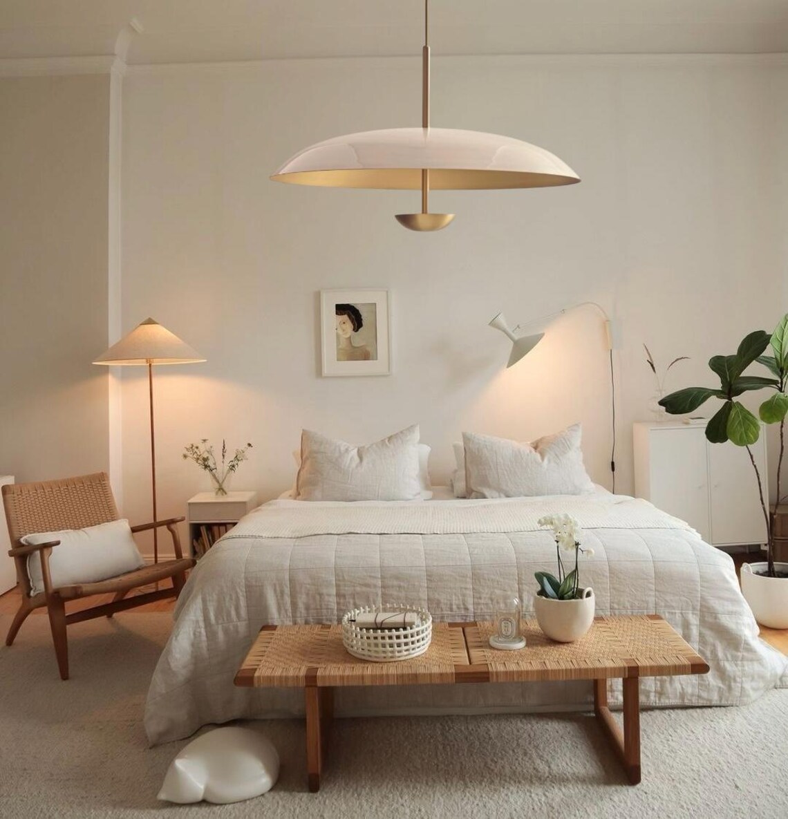 30 Inch Brass Mid Century Modern Chandelier - Handmade Statement Lighting - Image 5