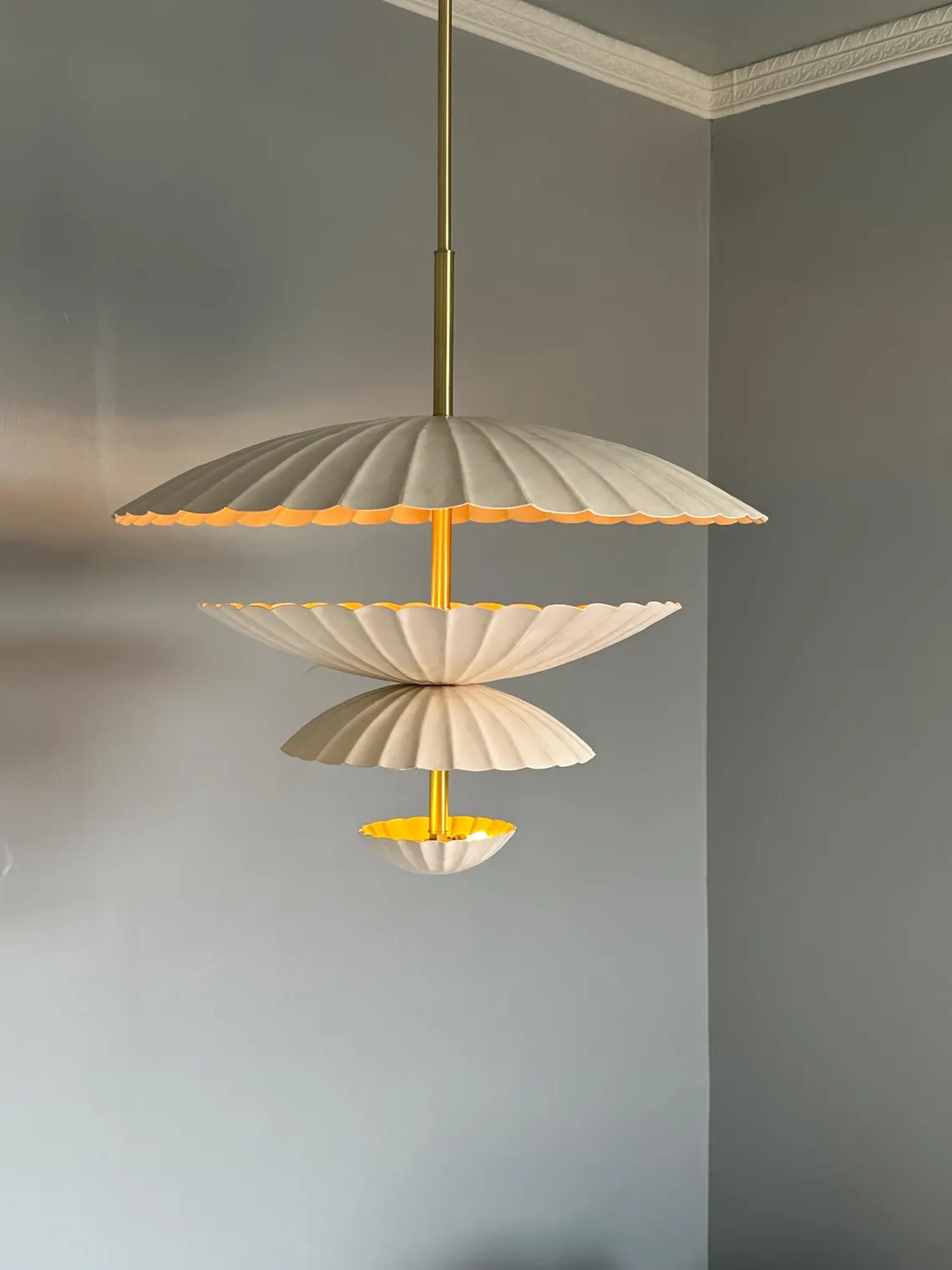 Modern Handcrafted Metal & Brass Chandelier: Modern Sputnik Pendant Light - Image 3