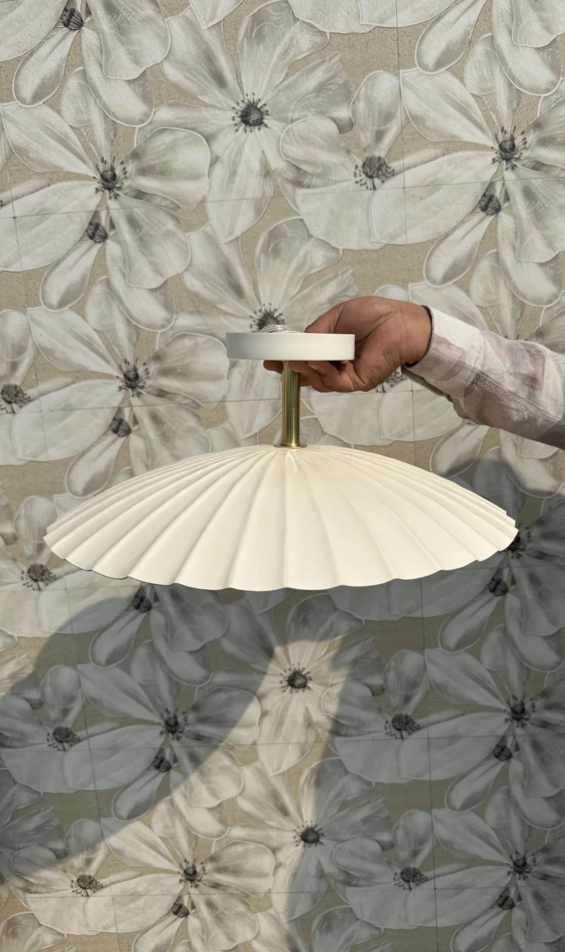 Cream Brass Flush Mount Ceiling Lamp: Handmade Contemporary Lighting - Image 5