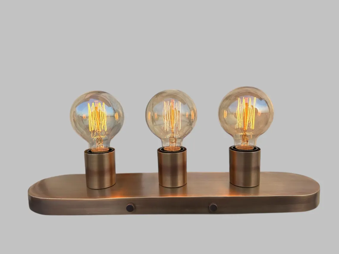 Handmade Raw Brass Vanity Sconce: Minimalist Wall Lighting, E26 Socket Light - Image 4