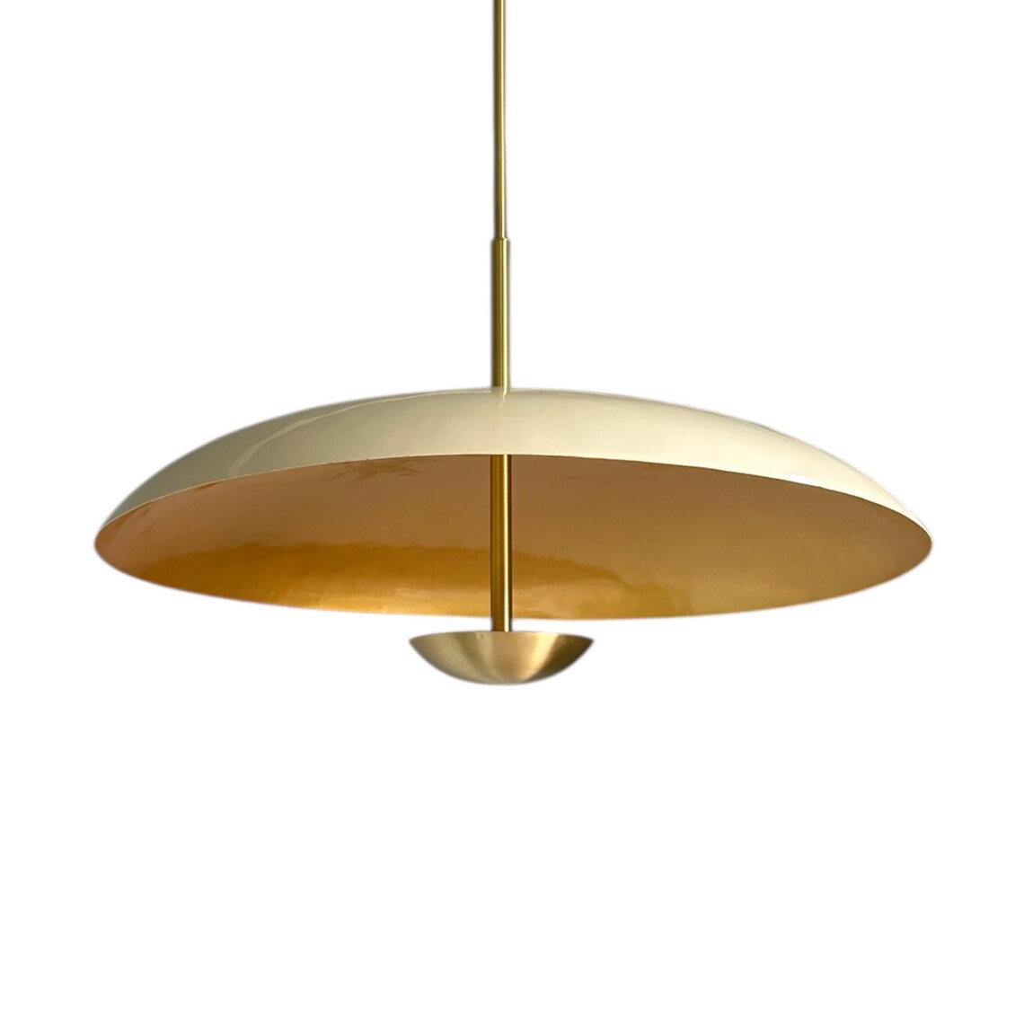 30 Inch Brass Mid Century Modern Chandelier - Handmade Statement Lighting