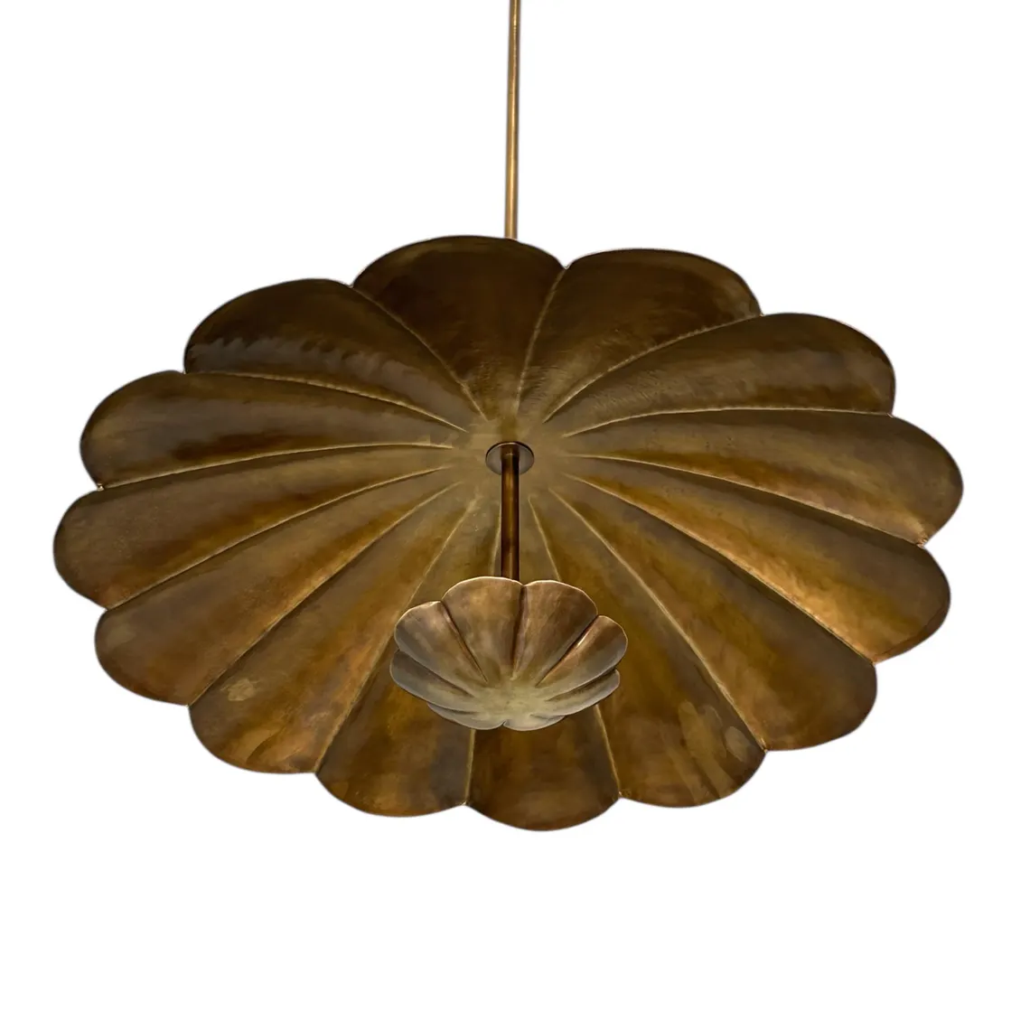 Handmade Brass Petal Pendant Light - Antique Finish Vintage Chandelier Light - Image 3