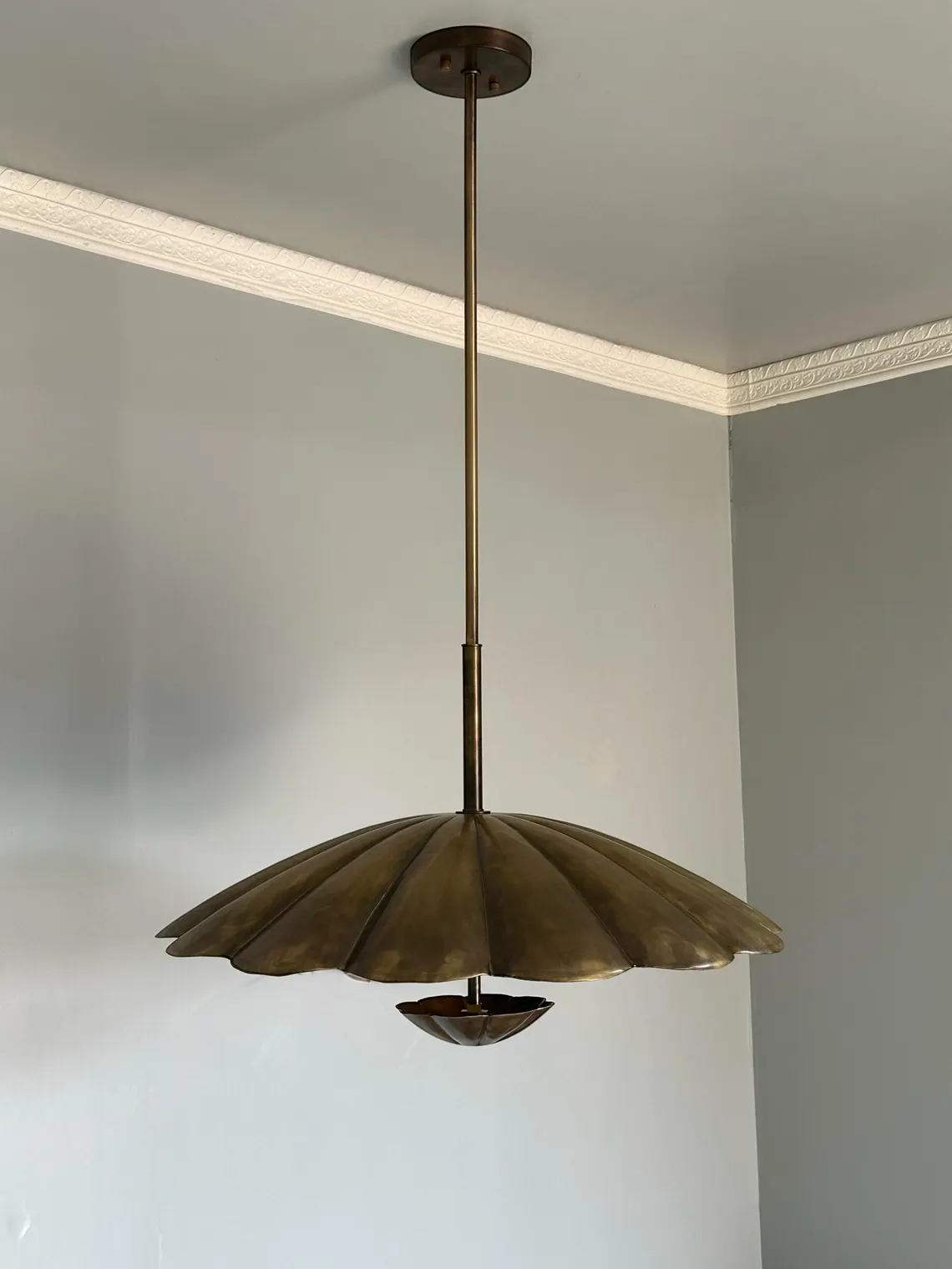 Handmade Brass Petal Pendant Light - Antique Finish Vintage Chandelier Light - Image 2