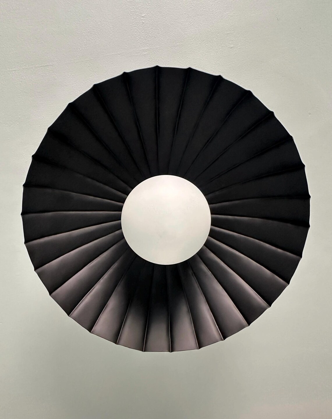Handcrafted Brass Flush Mount Ceiling Light: Frosted Globe, Mid-Century Style Lamp - Image 3