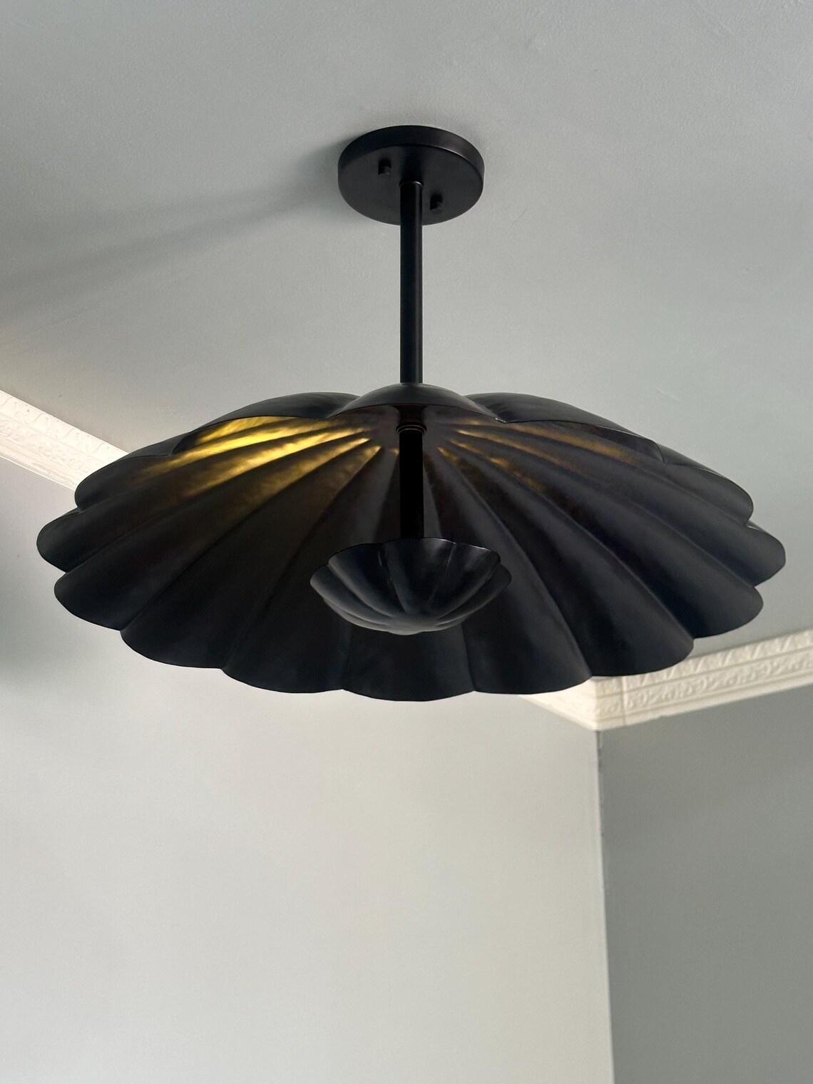 Modern Black Flush Mount Ceiling Light Fixture Flower-Inspired Minimalist Lighting - Image 5